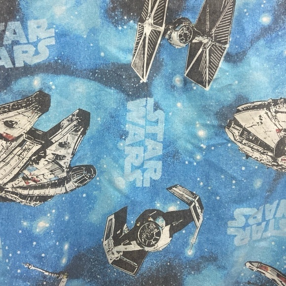 Star Wars 4 pc-Twin Flat Fitted Sheet Pillowcase Darth Vader Falcon Fighter - Picture 8 of 11